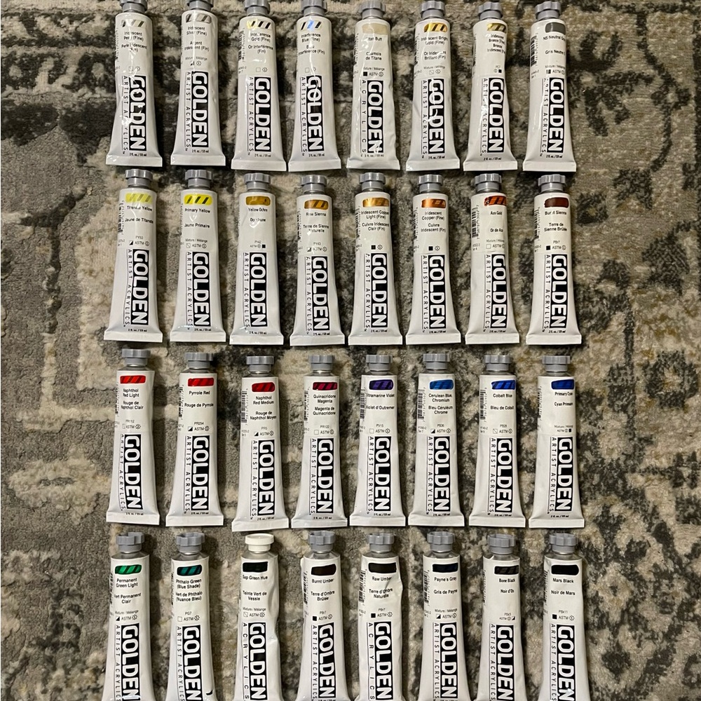 Golden Artist Acrylics Paint Bundle - Artsy (32 Colors / 2fl oz)